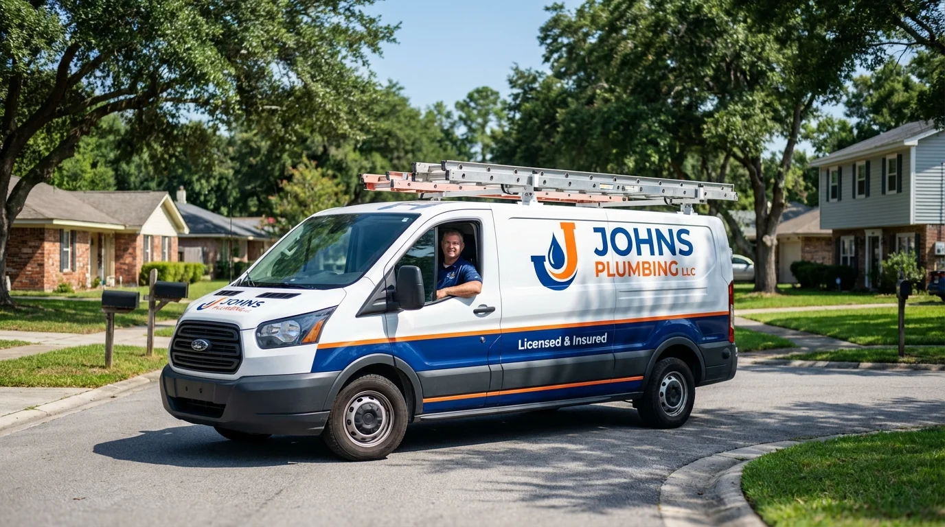 Johns Plumbing LLC service van in Paullina, IA