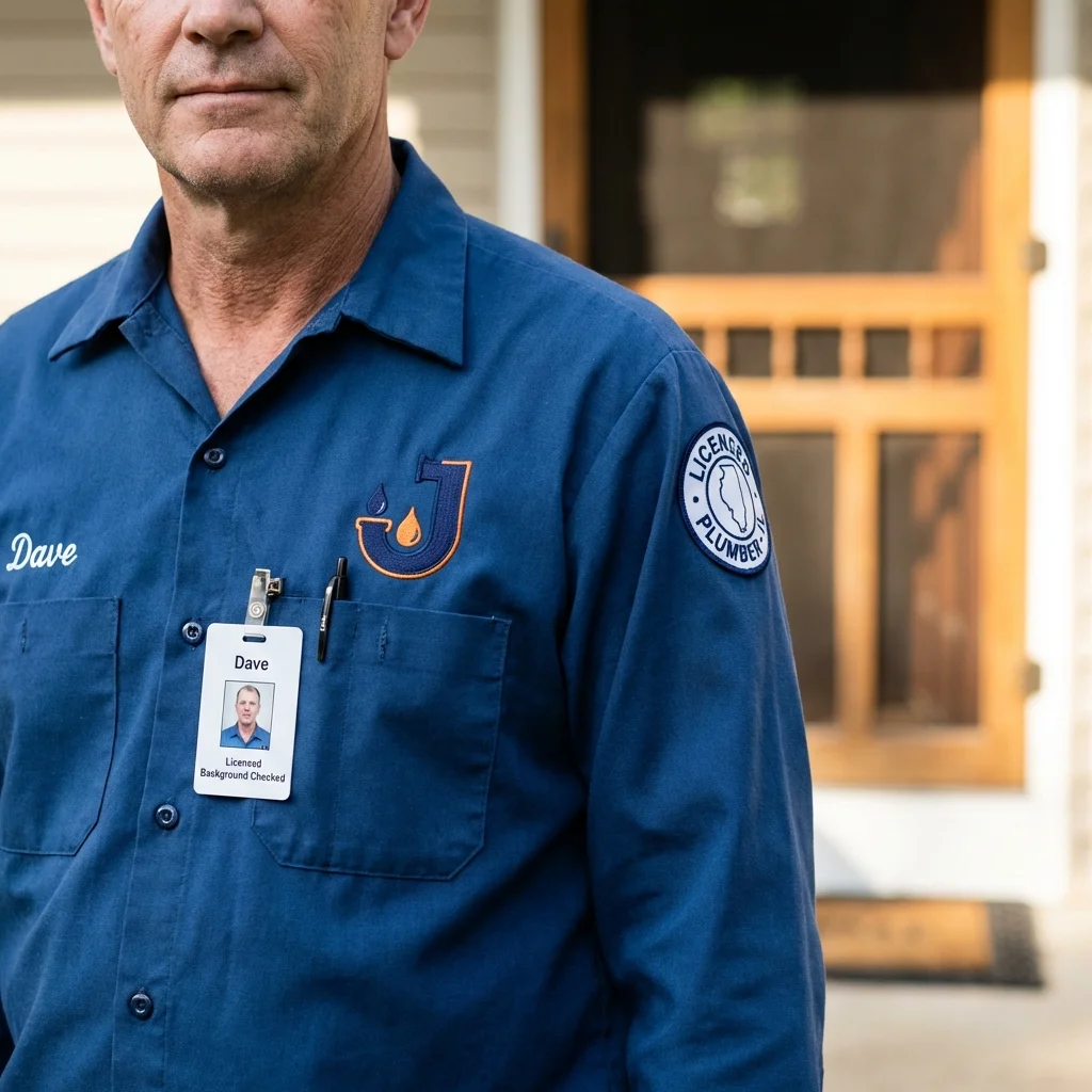 Licensed plumber showing ID badge in Paullina, IA