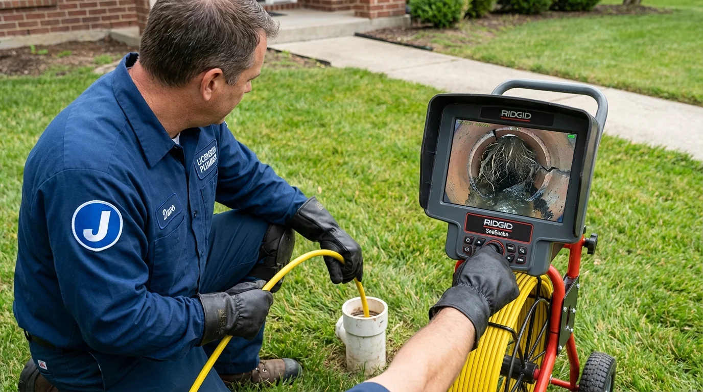 Sewer camera inspection being performed by Johns Plumbing LLC in Paullina